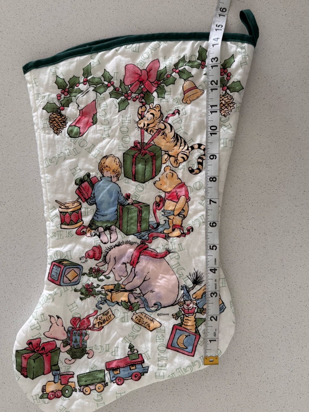 Vtg Classic Winnie The Pooh Quilted Christmas Stocking Gayla Canada Eeyore - Picture 12 of 14